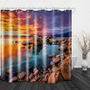 Seaside Reef Under Red Sunset Shower Curtains Hooks Modern Polyester New Design miniinthebox