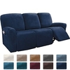 Sectional Recliner Sofa Slipcover 1 Set of 8 Pieces Microfiber Stretch High Elastic High Quality Velvet Sofa Cover Sofa Slipcover for 3 Seats Cushion Recliner Sofa Furniture Protector miniinthebox
