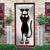 Self-adhesive Creative Door Stickers Black Cat Living Room DIY Decorative Home Waterproof Wall Stickers