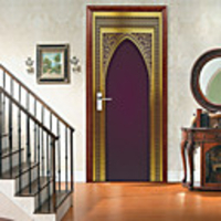 Self-adhesive Creative Door Stickers Muslim Retro Living Room DIY Decorative Home Waterproof Wall Stickers