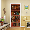 Self-adhesive Creative Door Stickers Retro Bookcase Living Room Diy Decoration Home Waterproof Wall Stickers