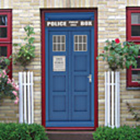 Self-adhesive Creative Phone Booth Door Stickers For Living Room DIY Decoration Home Waterproof Wall Stickers