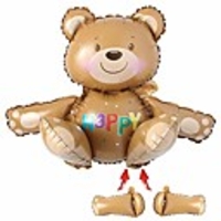self stand huge 3d happy bear foil balloons baby shower decoration helium balloon happy birthday balloons inflatable toys air ball party supplies (happy bear)