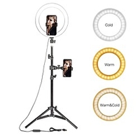 Selfie Ring Lighting 10 LED Ring Light Photographic with Stand Youtube Makeup Video Studio Tripod Ring Light for Smart Phone