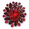 selovo marquise color large red brooch pin flower accessory antique gold tone miniinthebox