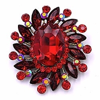selovo marquise color large red brooch pin flower accessory antique gold tone miniinthebox