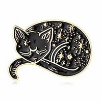 senfai 10k gold color cute sleepy lazy cat pin and brooch (gold) miniinthebox