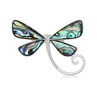 senfai dragonfly abalone shell brooch suit lapel pin wearable art (silver) miniinthebox