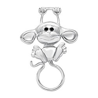 senfai latest lovely magnetic reading glasses holder clip multi-function monkey pin brooch/necklace (rose gold brooch) (silver magnet brooch)