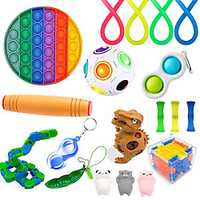 Sensory Fidget Toy Squishy Toy Stress Reliever 19 pcs Mini Creative Stress and Anxiety Relief Decompression Toys Plastic for Kid