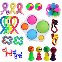 Sensory Fidget Toys Set for Adults Stress Balls/Marble Mesh/Squeeze Soybean Anxiety Relief Fidgets-Carnival Favors Treasure Box Prizes Classroom Rewards Pinata Stuffers Goodie Bag Fillers miniinthebox