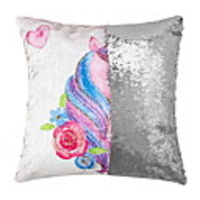 Set of 1Unicorn Pillow Cover Luxurious Glitter Sequins Home Decorative Square Sparkling Pillowcase Cushion Cover
