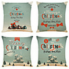 Set of 4 Art christmas Linen Square Decorative Throw Pillow Cases Sofa Cushion Covers 18x18
