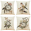 Set of 4 Classic Clock Linen Square Decorative Throw Pillow Cases Sofa Cushion Covers 18x18