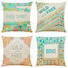 Set of 4 Creative and Fresh Linen Square Decorative Throw Pillow Cases Sofa Cushion Covers 18x18