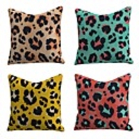 Set Of 4 Cushion Pillow Leopard Floral Inserts Pillow Filling Square Cushion Pillow Inserts Core Sofa Bed Pillows 4545cm