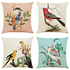 Set of 4 Happy Brow Linen Square Decorative Throw Pillow Cases Sofa Cushion Covers 18x18