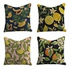 Set of 4 Linen Cotton / Linen Pillow Cover Pillowcase Sofa Cushion Square Throw Pillow Lemon Banana Papaya Fruit Pillows Case 4545cm