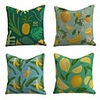 Set of 4 Linen Cotton / Linen Pillow Cover Pillowcase Sofa Cushion Square Throw Pillow Pineapple Banana Lemon Fruit Print Pillows Case 4545cm