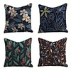 Set of 4 Linen Cotton / Linen Pillow Cover Pillowcase Sofa Cushion Square Throw Pillow Rainforest Colorful Beauty Flower Pillows Case 4545cm