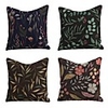 Set of 4 Linen Cotton / Linen Pillow Cover Pillowcase Sofa Cushion Square Throw Pillow Rainforest Leaves Floral Pillows Case 4545cm