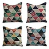Set of 4 Linen Cotton / Linen Pillow Cover Pillowcase Sofa Cushion Square Throw Pillow Splicing Triangle Flamingo Leaves Pillows Case 4545cm