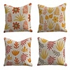 Set of 4 Linen Cotton / Linen Pillow Cover Pillowcase Sofa Cushion Square Throw Pillow Yellow Leaves Pillows Case 4545cm