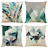 Set of 4 Mosaic Geometry Linen Square Decorative Throw Pillow Cases Sofa Cushion Covers 18x18