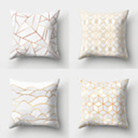 Set of 4 Polyester Pillow Cover,  Geometric Pattern Geometic Simple Classic Square Traditional Classic Throw Pillow