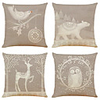Set of 4 Simple Nordic Linen Square Decorative Throw Pillow Cases Sofa Cushion Covers 18x18
