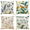 Set of 4 Warm flowers and birds Linen Square Decorative Throw Pillow Cases Sofa Cushion Covers 18x18