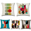 Set of 5 Cotton / Linen Pillow Case,  Polka Dot Damask Geometic Artistic Style Abstract Throw Pillow