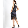 Sheath / Column 1920s Fashion Vintage Party Wear Cocktail Party Dress V Neck Sleeveless Knee Length Spandex with Sequin Tassel 2020