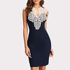 Sheath / Column Beautiful Back Elegant Prom Formal Evening Dress V Neck Sleeveless Short / Mini Stretch Fabric with Appliques 2020 miniinthebox