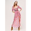 Sheath / Column Bohemian Floral Holiday Prom Dress Scoop Neck Half Sleeve Ankle Length Chiffon with Split Pattern / Print 2020