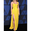 Sheath / Column Celebrity Style Elegant Prom Formal Evening Dress One Shoulder Sleeveless Floor Length Chiffon with Pleats Split 2020