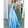 Sheath / Column Cut Out Minimalist Wedding Guest Formal Evening Dress Spaghetti Strap Sleeveless Floor Length Satin with Sleek Pleats 2020