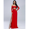Sheath / Column Cut Out Sexy Prom Formal Evening Dress Off Shoulder Long Sleeve Sweep / Brush Train Spandex with Split 2020