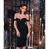 Sheath / Column Elegant Little Black Dress Party Wear Cocktail Party Dress Spaghetti Strap Sleeveless Knee Length Spandex with Bow(s) 2020