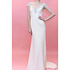 Sheath / Column Elegant Luxurious Engagement Formal Evening Dress V Neck Sleeveless Court Train Satin with Appliques 2020