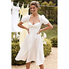 Sheath / Column Elegant Minimalist Homecoming Party Wear Dress Scoop Neck Short Sleeve Tea Length Cotton with Sleek 2020