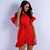 Sheath / Column Elegant Minimalist Party Wear Cocktail Party Dress Jewel Neck Short Sleeve Short / Mini Chiffon with Sash / Ribbon Ruffles 2020