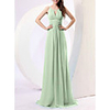 Sheath / Column Elegant Minimalist Prom Formal Evening Dress Spaghetti Strap Sleeveless Sweep / Brush Train Chiffon with Sleek Ruched 2020