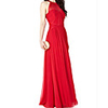Sheath / Column Elegant Minimalist Wedding Guest Formal Evening Dress Halter Neck Sleeveless Floor Length Chiffon with Pleats 2020