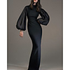 Sheath / Column Elegant Minimalist Wedding Guest Formal Evening Dress High Neck Long Sleeve Floor Length Spandex with Sleek 2020
