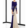 Sheath / Column Elegant Minimalist Wedding Guest Formal Evening Dress Jewel Neck 3/4 Length Sleeve Sweep / Brush Train Spandex Chiffon with Sash / Ribbon Pleats 2020