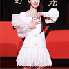 Sheath / Column Elegant Vintage Homecoming Cocktail Party Dress Scoop Neck Long Sleeve Short / Mini Cotton with Buttons 2021 miniinthebox