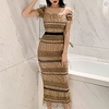 Sheath / Column Elegant Vintage Homecoming Cocktail Party Dress Scoop Neck Short Sleeve Tea Length Tulle with Pattern / Print 2021 miniinthebox