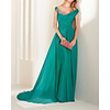 Sheath / Column Elegant Vintage Wedding Guest Formal Evening Dress V Neck Sleeveless Court Train Chiffon with Ruched Appliques 2020