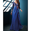 Sheath / Column Floral Luxurious Wedding Guest Formal Evening Dress V Neck 3/4 Length Sleeve Floor Length Chiffon Lace with Draping Appliques 2020
